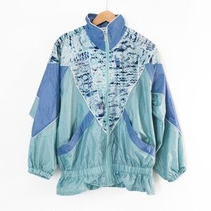 Authentic International Outerwear | Vintage 90s Blue Windbreaker Jacket | Size S
